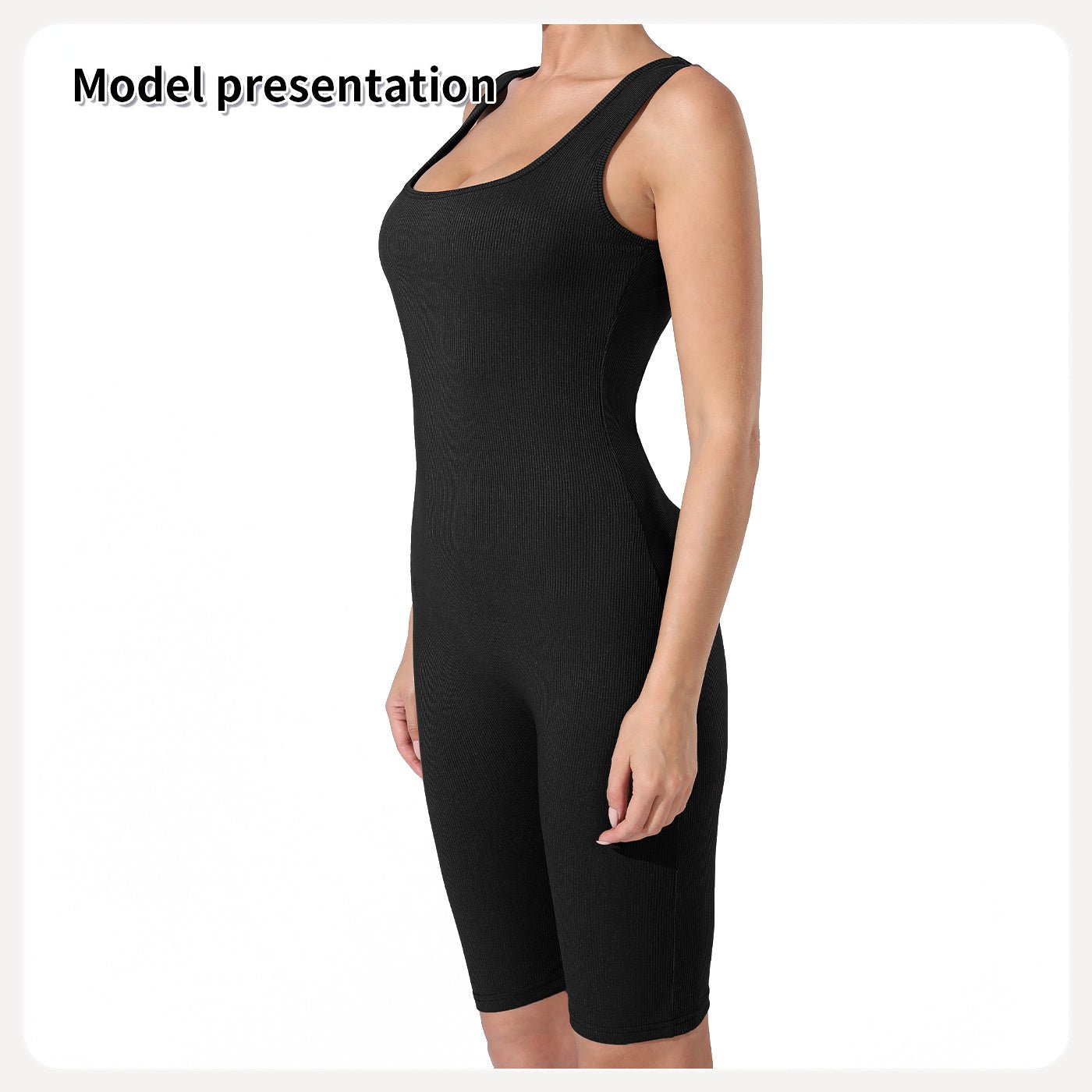 Sleeveless Ribbed One - Piece Bodysuit with Wide Straps for Women | Shapewear - KOZHIKO