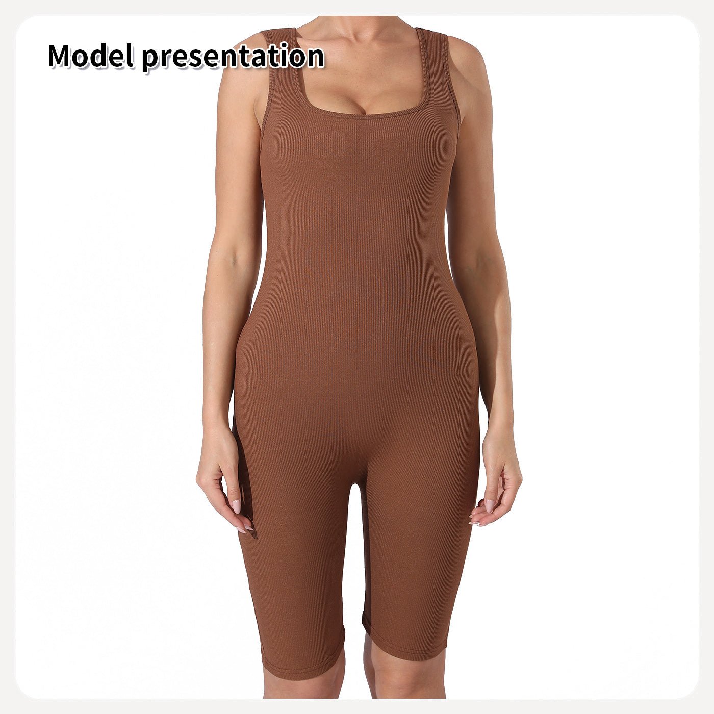Sleeveless Ribbed One - Piece Bodysuit with Wide Straps for Women | Shapewear - KOZHIKO