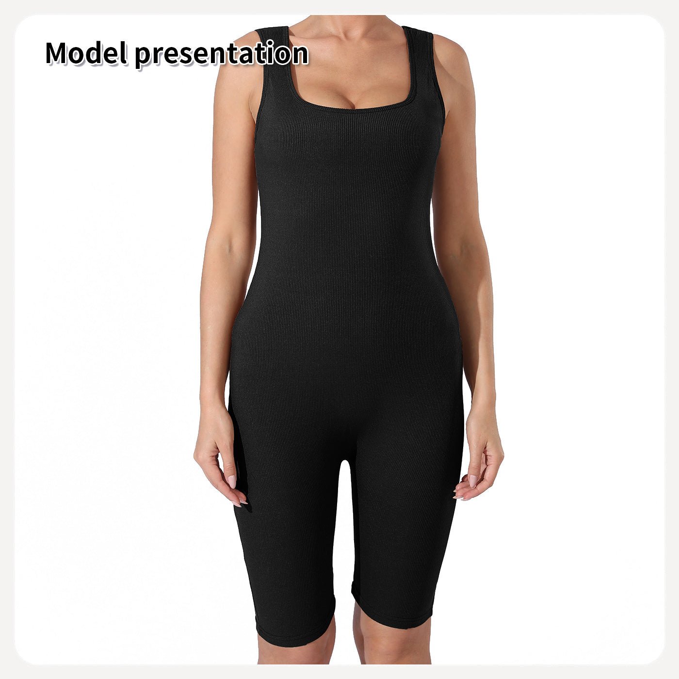 Sleeveless Ribbed One - Piece Bodysuit with Wide Straps for Women | Shapewear - KOZHIKO
