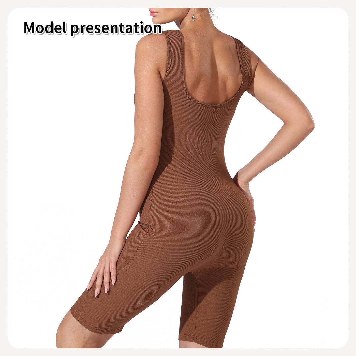Sleeveless Ribbed One - Piece Bodysuit with Wide Straps for Women | Shapewear - KOZHIKO