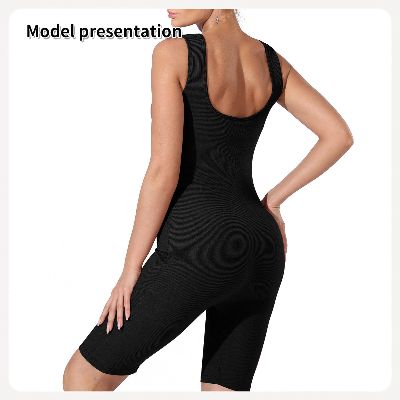 Sleeveless Ribbed One - Piece Bodysuit with Wide Straps for Women | Shapewear - KOZHIKO