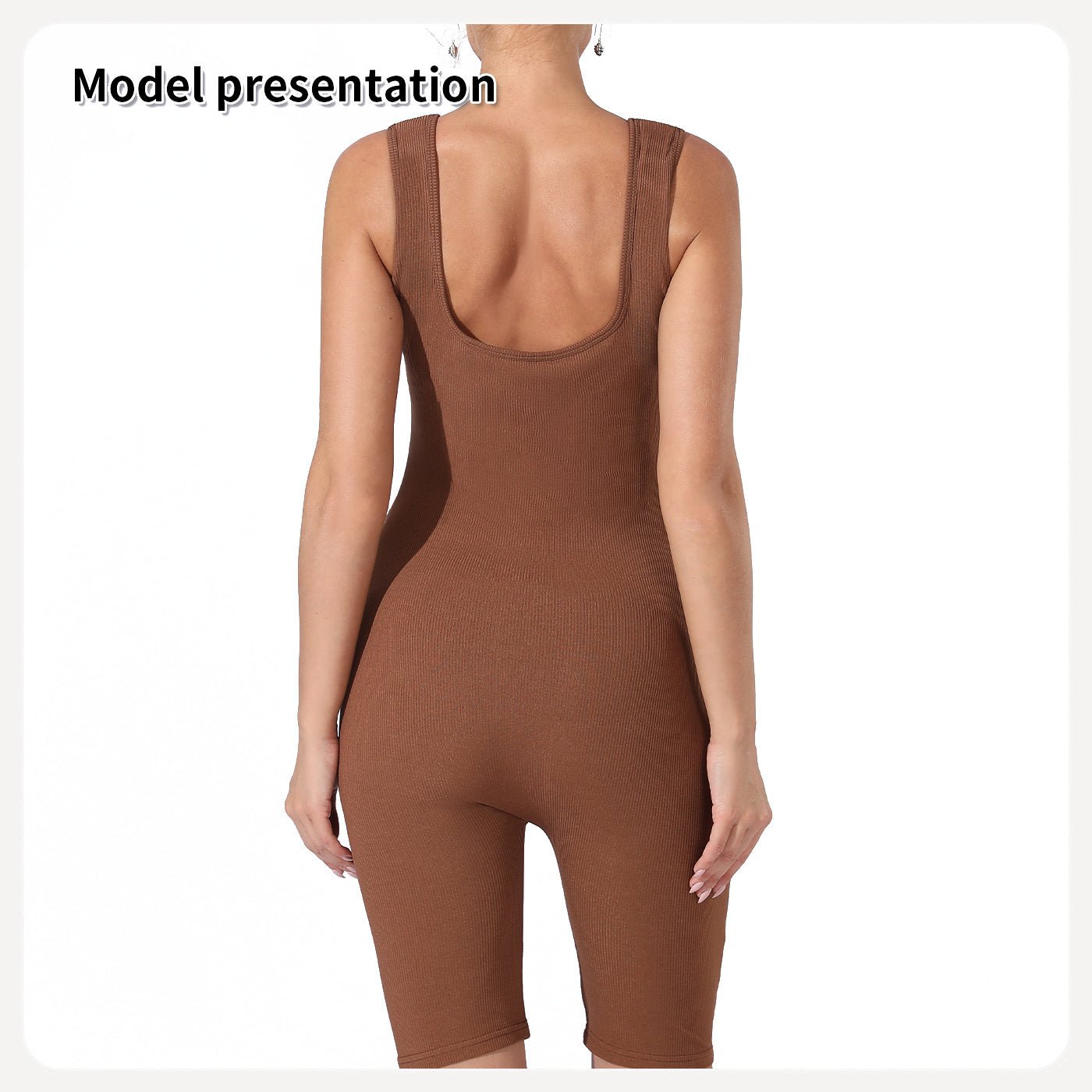 Sleeveless Ribbed One - Piece Bodysuit with Wide Straps for Women | Shapewear - KOZHIKO