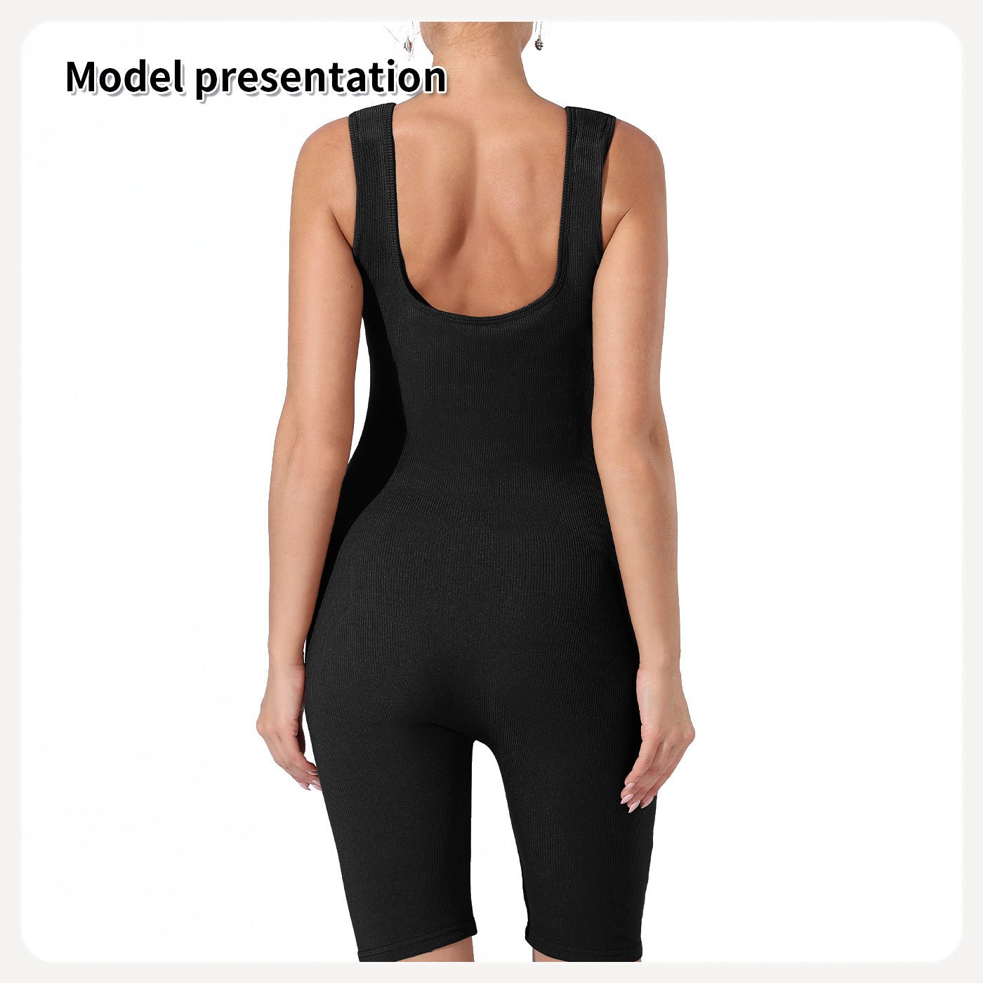 Sleeveless Ribbed One - Piece Bodysuit with Wide Straps for Women | Shapewear - KOZHIKO
