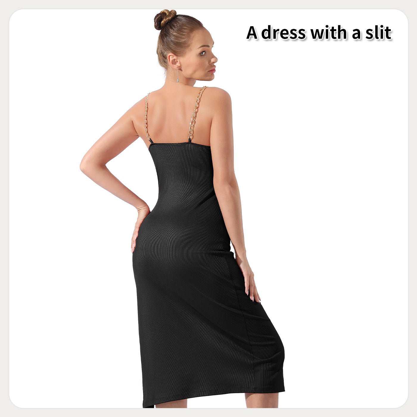 Women's Halter Sleeveless Split Midi Dress | Dress - KOZHIKO