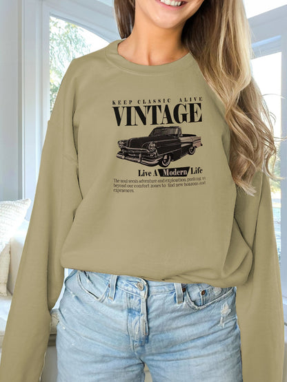 Women’s Printed Solid Color Long Sleeve Sweatshirt | Outerwear & Jackets - KOZHIKO