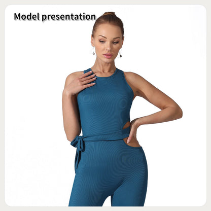 Women's Sleeveless Cutout Waist Bodycon Jumpsuit | Outfit & Sets - KOZHIKO