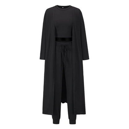 Women's Slim - Fit Knit Sports Set – Vest, Jacket & Trousers 3 - Piece Outfit | Outfit & Sets - KOZHIKO