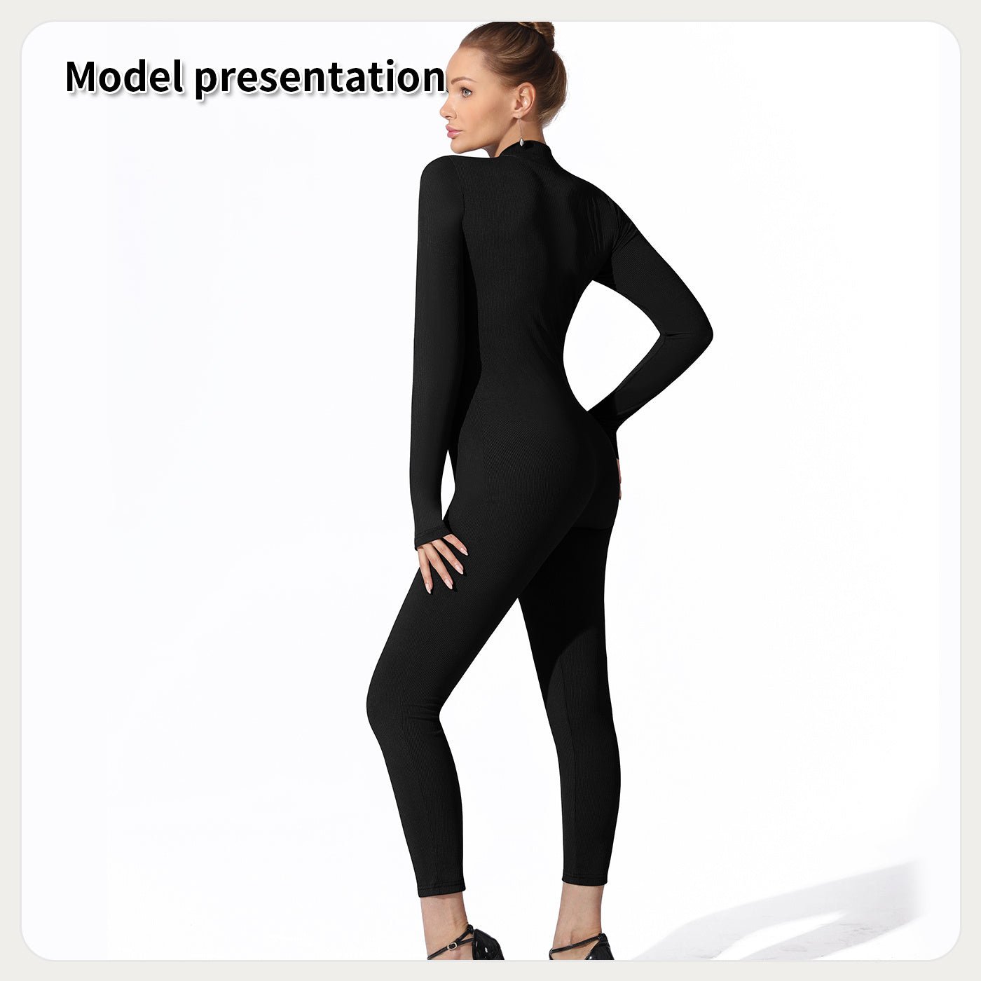 Zip - Up Long Sleeve Full Body Shaping Jumpsuit for Women | Shapewear - KOZHIKO