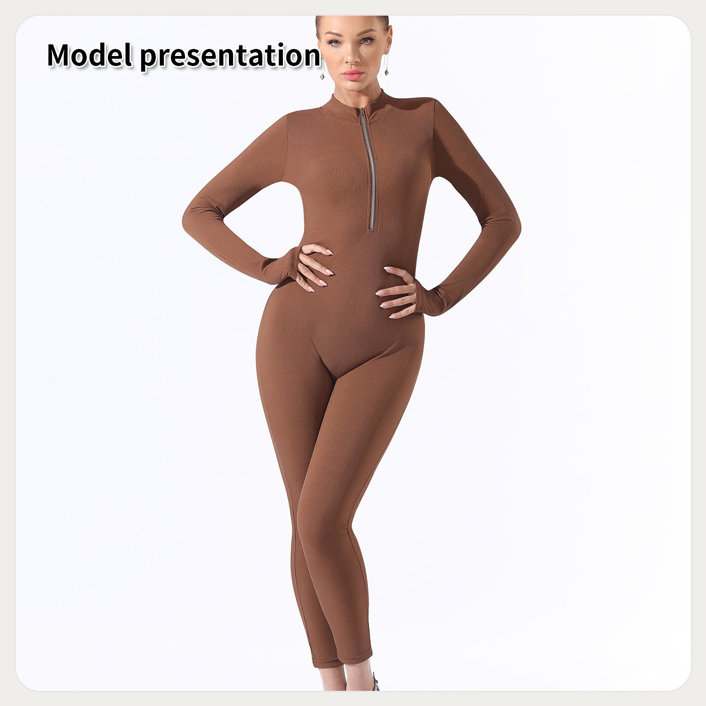 Zip - Up Long Sleeve Full Body Shaping Jumpsuit for Women | Shapewear - KOZHIKO